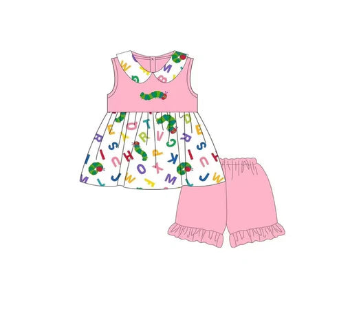 GSSO2313 Baby Girls Caterpillar Tunic Tops Ruffle Shorts Clothes Sets preorder