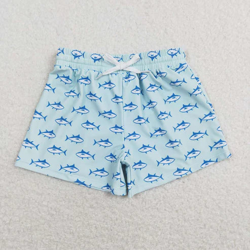 S0174 blue-green swimming trunks for Sharks