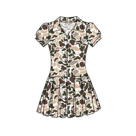 11.26 MOQ：5pcs GSD3219 pre-order toddler clothes camo girl yoga summer dress