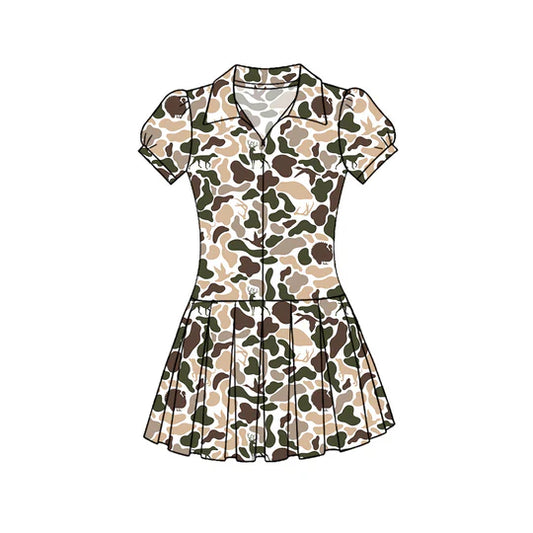 11.26 MOQ:5pcs GSD3219 pre-order toddler clothes camo girl yoga summer dress