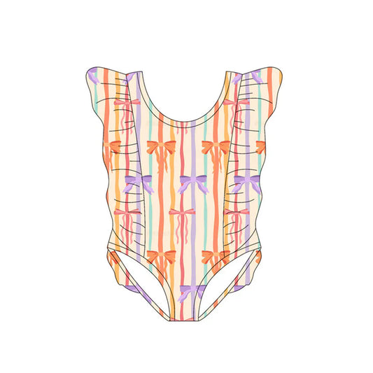11.14 MOQ:5pcs S0617 pre-order baby girl clothes bows girl summer swimsuit beach wear