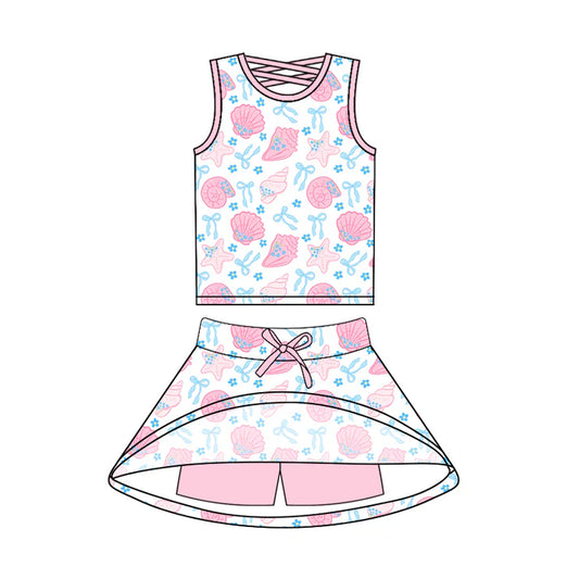 6.18 GSD2538 Baby Girls Sleeveless Pink Shell Top Skort Short Set Preorder