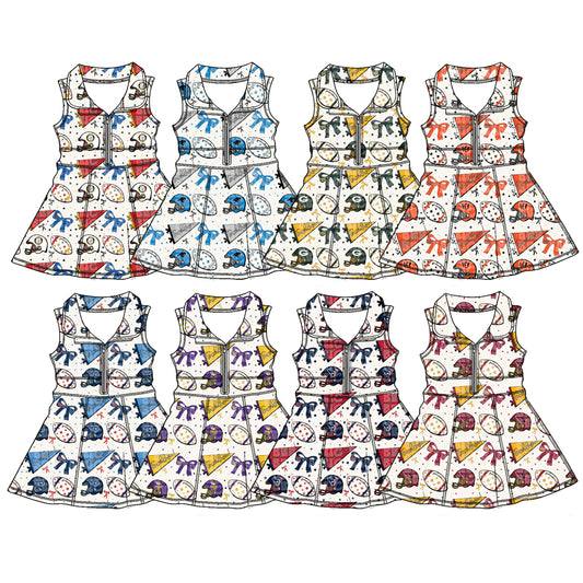 26.1.9 Custom MOQ:3 or 5 pcs each design milk silk Sibling baby girl clothes team sleeveless dresses 8