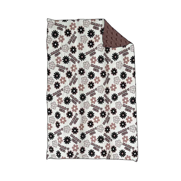 5.28 BL0179 Baby Toddler Children Mama's Girl Flowers Minky Blankets preorder
