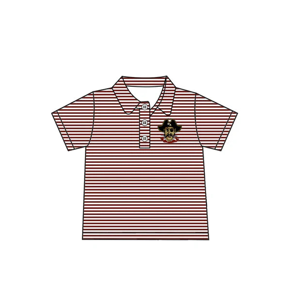 7.10 Custom Moq 3 Baby Boys Wine Stripes Raiders Team Short Sleeve Tee Pullovers Shirts Tops