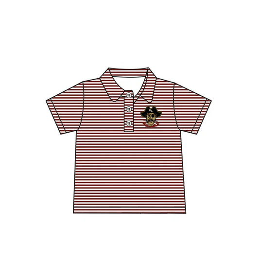 7.10 Custom Moq 3 Baby Boys Wine Stripes Raiders Team Short Sleeve Tee Pullovers Shirts Tops