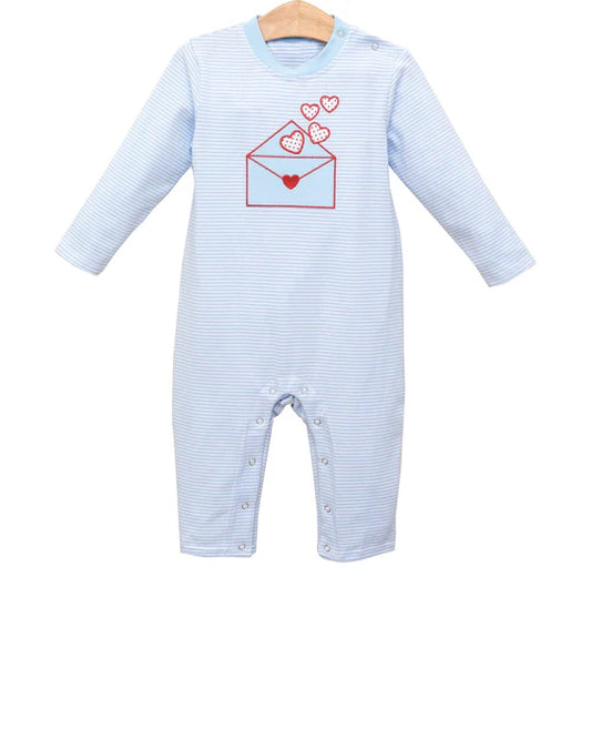 12.15 MOQ:5pcs LR2963 pre-order baby boy clothes letters print toddler boy Valentine winter romper