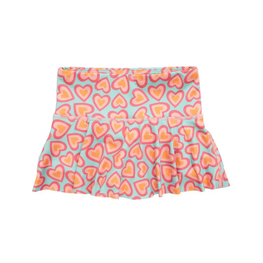 6.18  GLK0094 Baby Girls Peach Hearts Yoga Ruffle Active Skirts Preorder