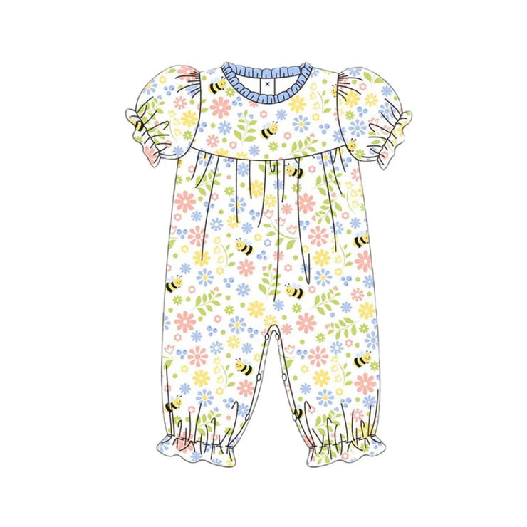 11.25 MOQ:5pcs SR3607 pre-order baby girl clothes bee girl summer romper