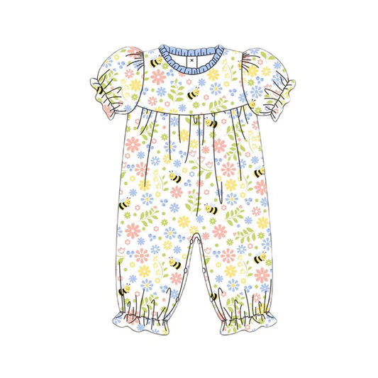 11.25 MOQ:5pcs SR3607 pre-order baby girl clothes bee girl summer romper