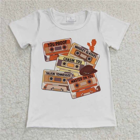 GT0131 Girls YOUR PROOF Tape White Short Sleeve