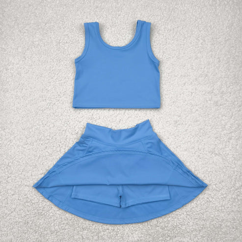 4.25 GSD1985 Baby Girls Aqua Blue Vest Top Sports Skorts Clothes Set
