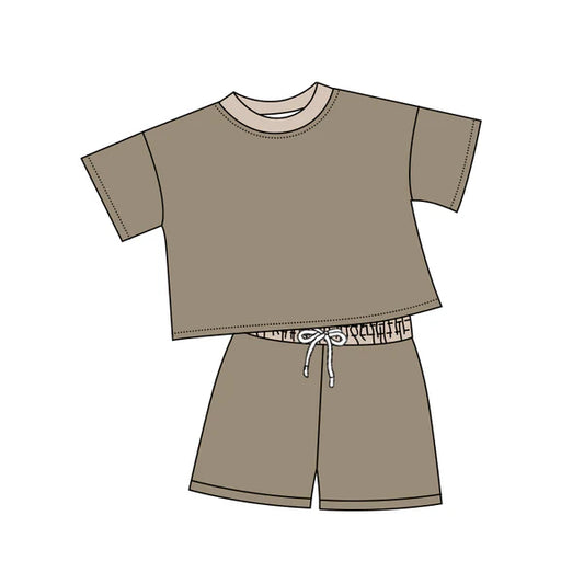 L-3.6 BSSO1311 Baby Boys Green Shirt Top Cotton Shorts Clothes Sets Preorder