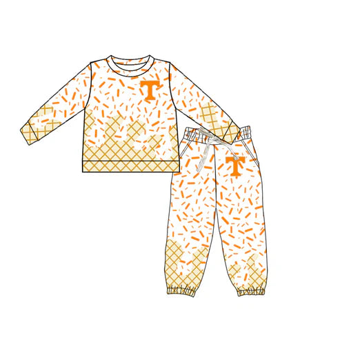 7.5 Custom Moq 3 Baby Boys Tennessee Team long Sleeve Tee Shirt pants Clothes Sets