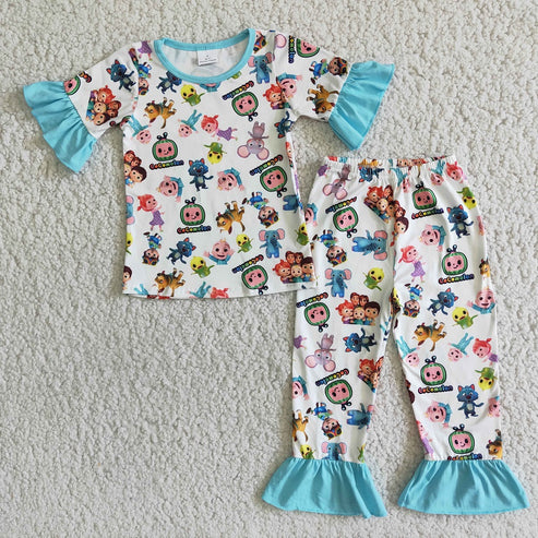 A3-2 / D6-3 Baby Boys Girls Sibling Cartoon Watermelon Pajamas