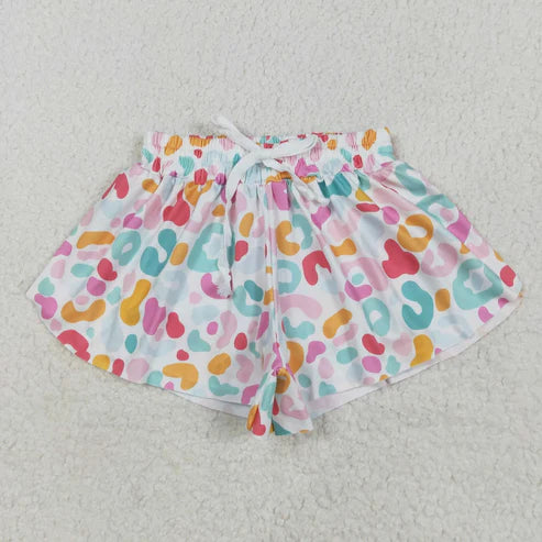 6.26 Sibling Baby Girls Colorful Bows Leopard Skorts Ruffle Summer Shorts Bottoms