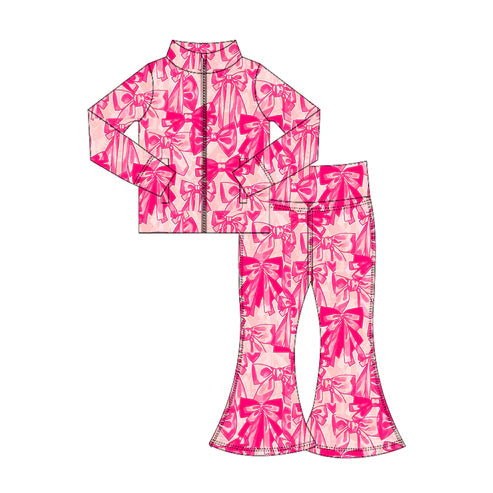 6.28 no moq GLP2538 PRE-ORDER baby girl clothes yoga bow pink long sleeve pants sets-2025.6.27-GT1095+P0789