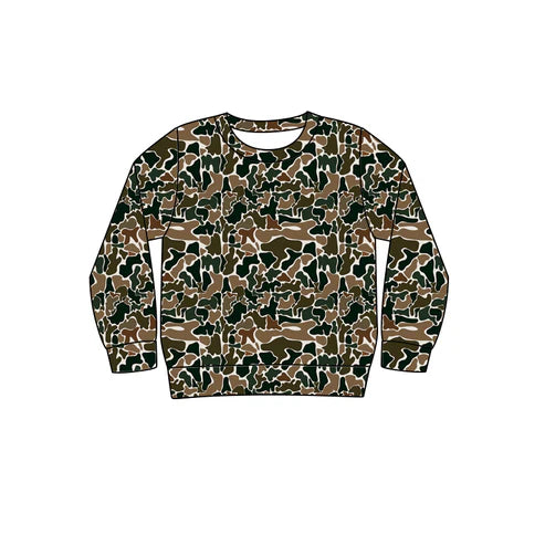 5.30 BT0942 Adult Men Brown Camo Long Sleeve Tee Shirts Tops Preorder