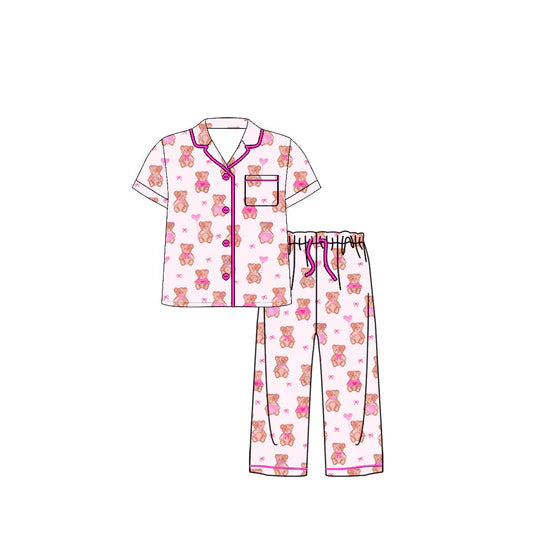12.6 MOQ：5pcs GSPO2232 pre-order adult clothes bear women Valentine pajamas set