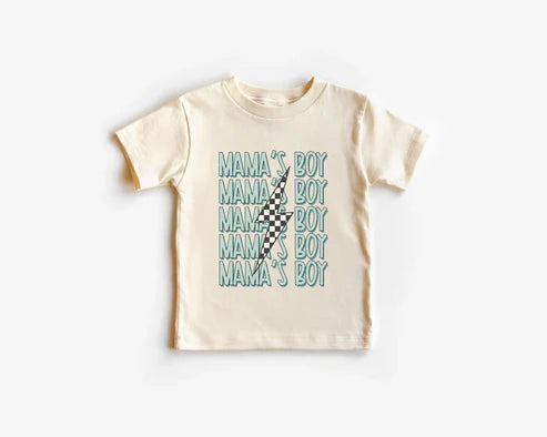4.22 BT1229 Baby Boys Short Sleeves MAMA'S BOY Lightning Tee Shirts Top Preorder