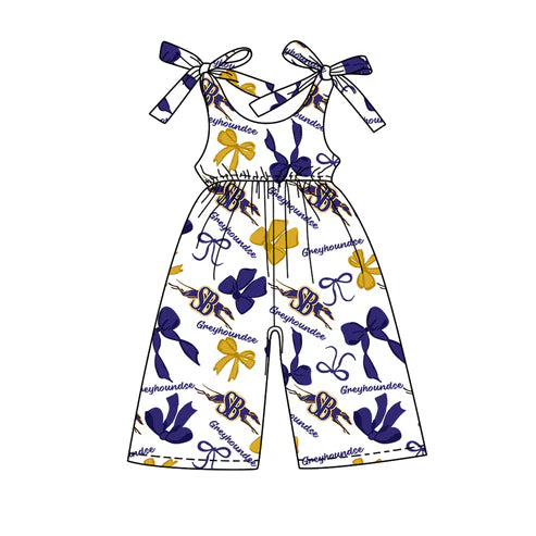 8.12 Custom Moq 5 Baby Girls Greyhoundse team Straps Jumpsuits Rompers