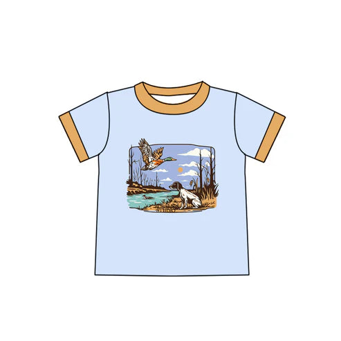6.19 BT1238 Baby Boys Blue Short Sleeves Duck Dog Tee Shirts Top Preorder