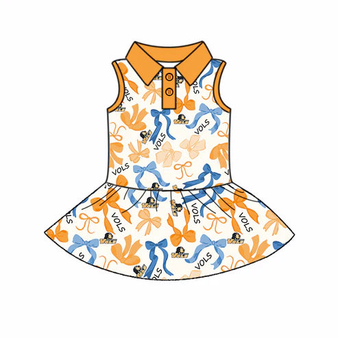 6.10 Custom Moq 3 each item Sibling Baby Girls TN Team Dresses Clothes Sets