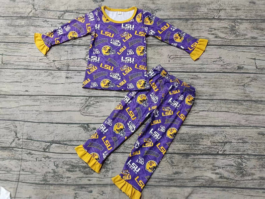 12.17 Custom order MOQ:3pcs each design baby girl clothes state girl pajamas set 1