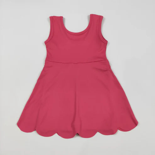 6.2 GSD2352 Baby Girls Hot Pink Sleeveless Yoga Active Knee Length Dress