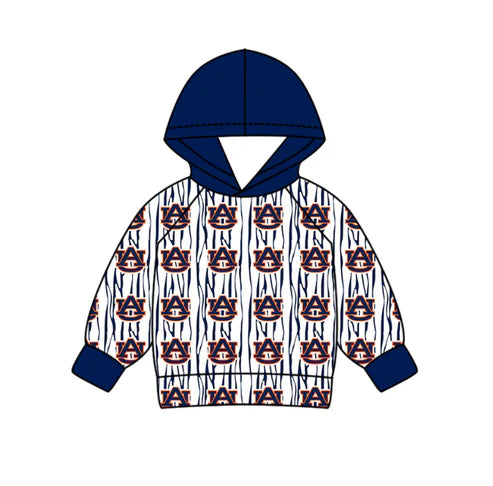 11.5 Custom Moq 8 Baby Boys Navy AU Stripe Team Hoodies Top