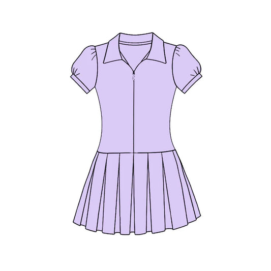 11.25 MOQ:5pcs GSD3213 pre-order toddler clothes purple girl yoga summer dress