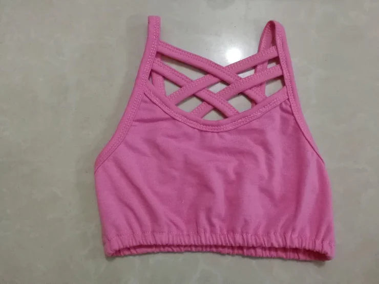 11.15 MOQ：5pcs GT1441 pre-order baby girl clothes pink girl summer yoga top