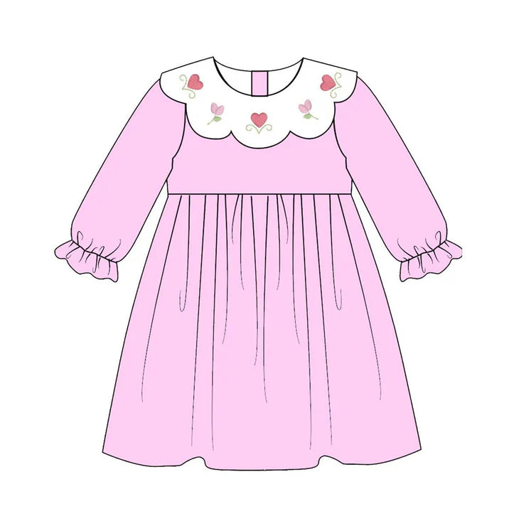 11.13 MOQ:5pcs GLD1496 pre-order toddler girl clothes heart print girl Valentine dress