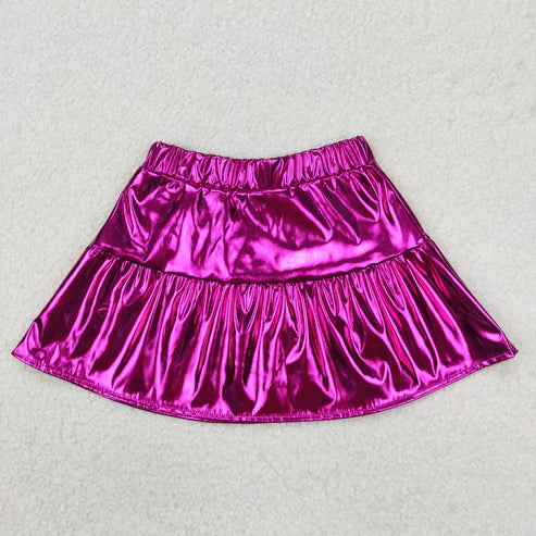 3.30 GLK0039 Baby Girls Purple Leather Skort Skirts