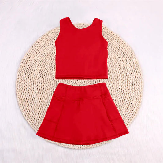 L-3.5 GSD1979 Baby Girls Red Vest Top Sports Skorts Clothes Sets Preorder