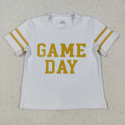 9.3 GT1101 Baby Girls Vinyl Gold Game Day Yoga Active Team Tee Shirts Top