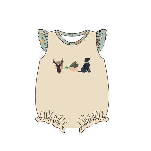 SR2339 Baby Infant Girls Hunting Deer Duck Dog Rompers preorder