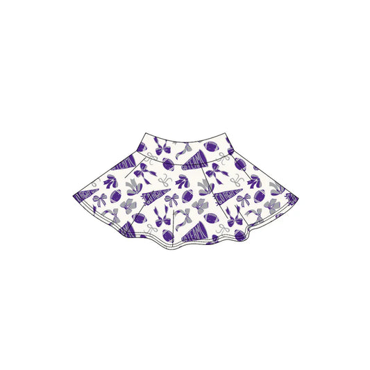 9.3 GLK0142 Baby Girls Purple Bows Go Team Yoga Skirt Shorts Bottom Preorder