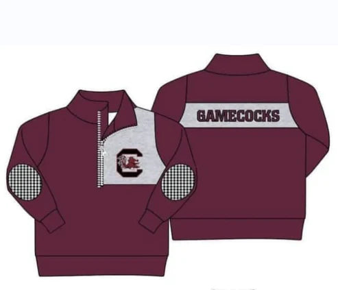 4.28 Preorder moq 3 Baby Boys Team Game Dark Red Pullover Shirt Tee Shirts