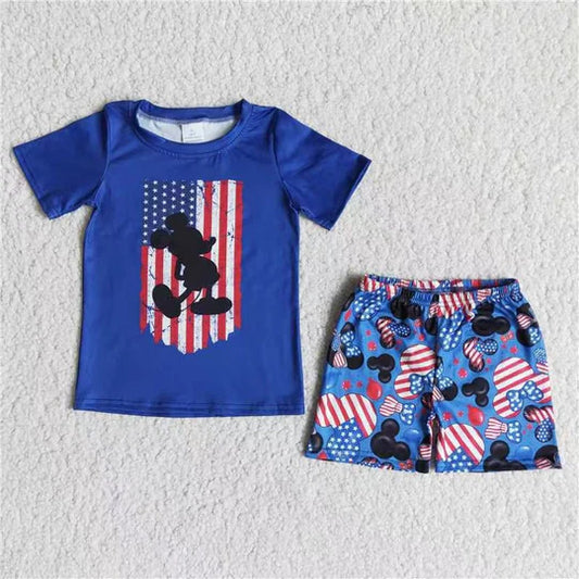 3.11  B1-13 boy july 4th cartoon summer outfits-promotion 2024.4.22 $5.5