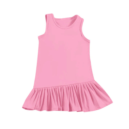 3.25 GSD2245 Baby Girls Pink Sleeveless Yoga Ruffle Knee Length Dresses Preorder