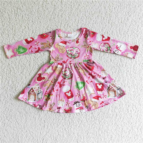 9.6 RTS NO MOQ ETA 5/7days arrived 6 B1-3 Mickey Christmas long-sleeved dress