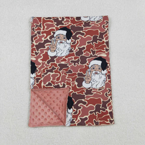 10.17 BL0162 Baby Toddler Children Camo Christmas Santa Minky Blanket