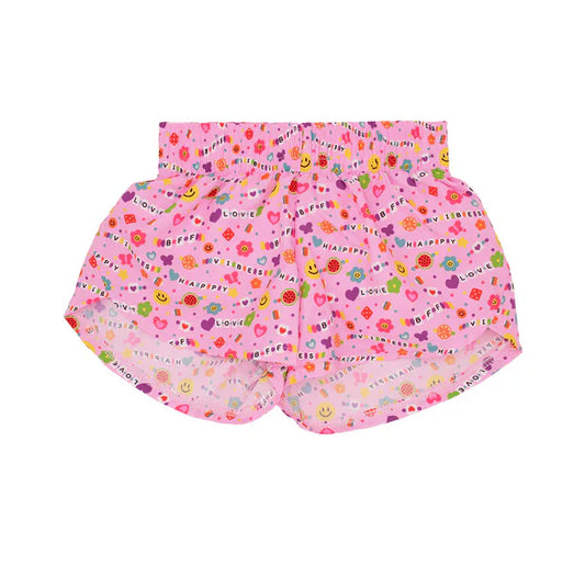 3.26  SS0484 Baby Girls Pink Floral Hearts Shorts Bottoms Preorder
