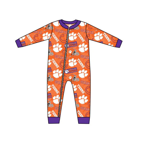 4.28 Preorder Moq 3 Baby Kids Team Ti Long Sleeve Zip Rompers