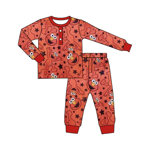 5.6  Baby Boys Long Sleeves Cartoon Cats Button Top Pants Pajamas Set Preorder (moq 3)oq 3)(复制)
