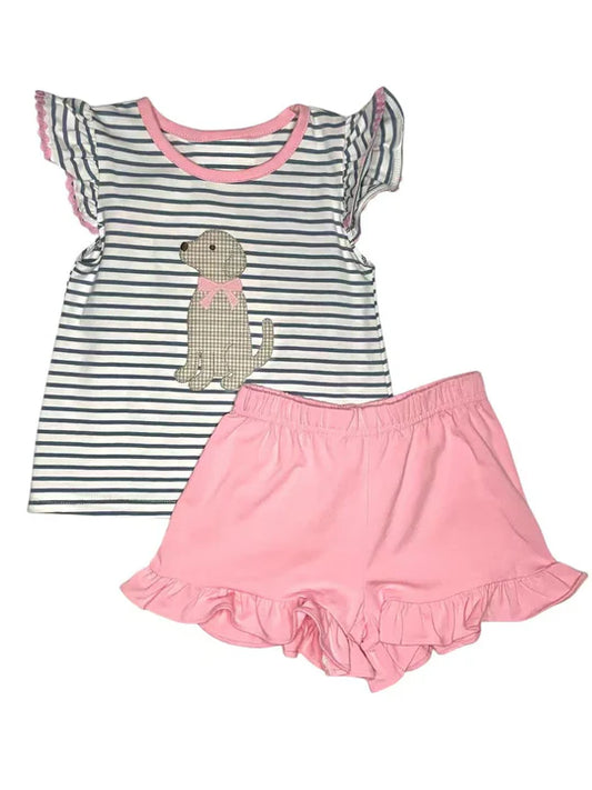 12.6 MOQ:5pcs GSSO2970 pre-order baby girl clothes pubby print toddler girl summer outfit