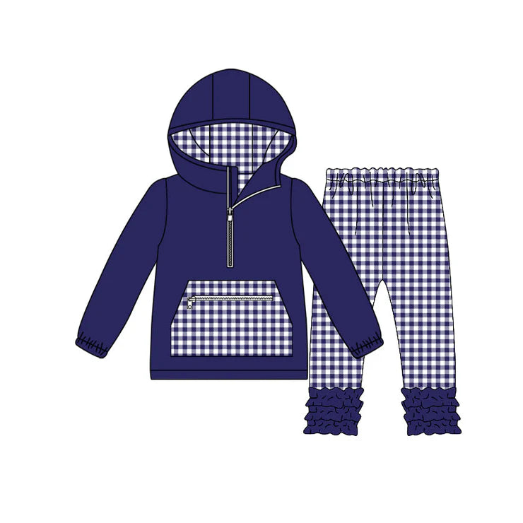 11.29 MOQ：5pcs GLP3212 pre-order baby girl clothes navy Blue toddler girl yoga skirt outfit