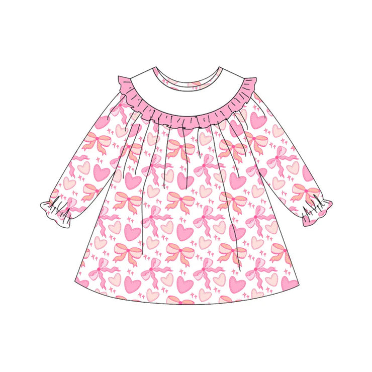 11.13 MOQ:5pcs GLD1498 pre-order toddler girl clothes heart print girl valentine winter dress