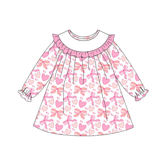 11.13 MOQ:5pcs GLD1498 pre-order toddler girl clothes heart print girl valentine winter dress